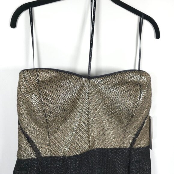 NWT PHOEBE by KAY UNGER WOOL Blend Strapless Metallic Dress‎ 62D0280 Size 16 - Picture 9 of 16